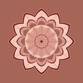 illustration of a flower, stylized flower, mandala with beige tones